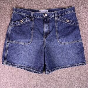 Vintage Y2K Faded Glory Denim Shorts Womens 16 Blue Jean High Waist Casual